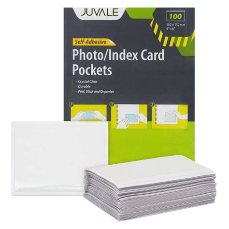 Juvale 100 Pack Top Load 4x6 Photo Sleeves With Adhesive.